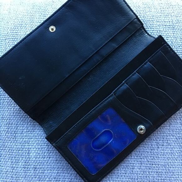 Cole Haan Black Envelope Wallet Full Bill Size - Picture 3 of 5